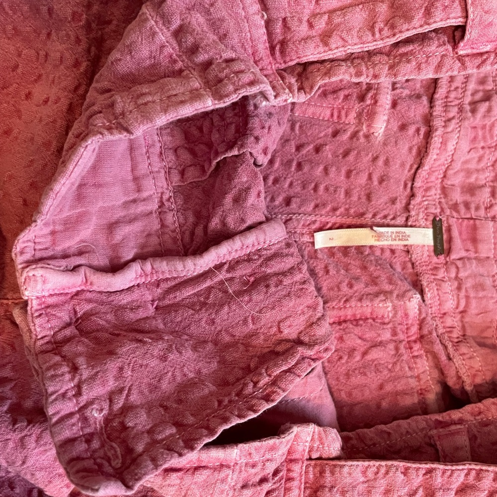 Free‎ People Pink Textured High Waisted Pants - Picture 6 of 14